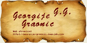 Georgije Graonić vizit kartica